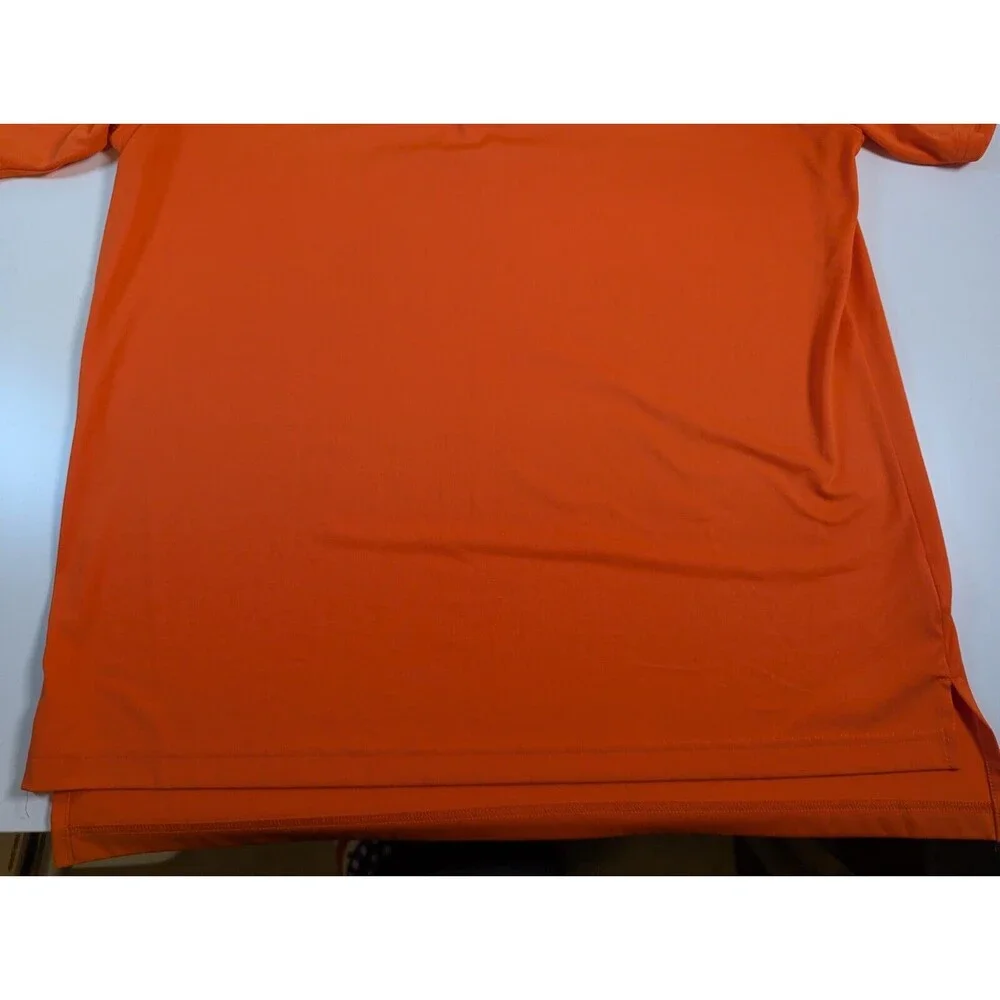 Adidas Golf Polo Shirt Mens L Large Orange Graph Equalizer Climalite Athletic